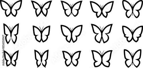 Monochrome Butterfly Species Collection