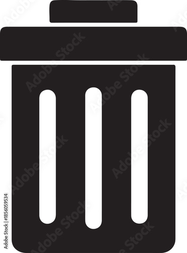 trash can icon silhouette, garbage bin, waste disposal, recycling symbol, container