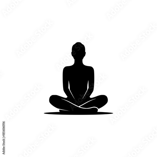 silhouette of yoga woman