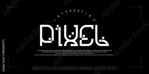 Pixel Font is Futuristic digital display typeface inspired by robots, pixel screens, and sci-fi interfaces, ideal for tech branding, UI, and posters.