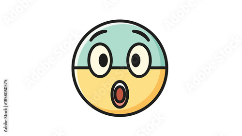 Astonished emoji with wide eyes and open mouth expressing surprise and shock.