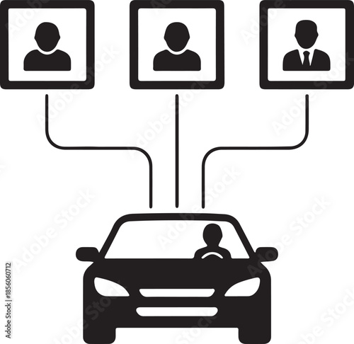 Car sharing or ride sharing icon vector isolated on transparent background car sharing concept