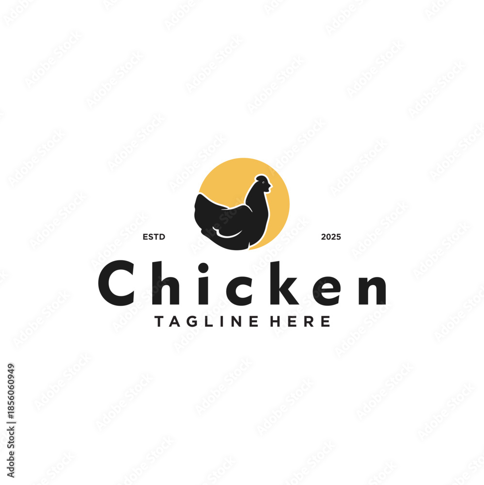 Obraz premium Chicken logo vector illustration, farm design template design.