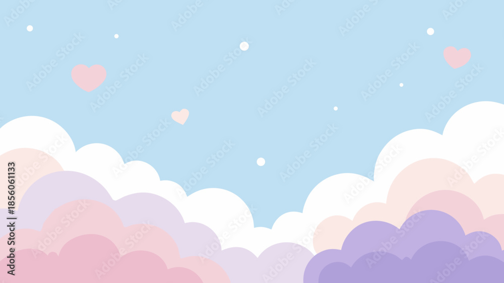 Fototapeta premium Dreamy sky with hearts