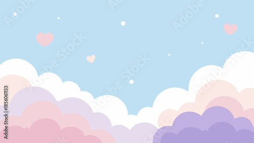 Dreamy sky with hearts