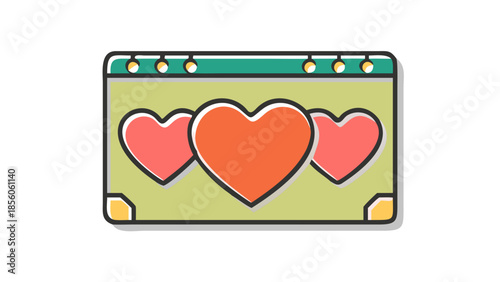 Three hearts on a screen