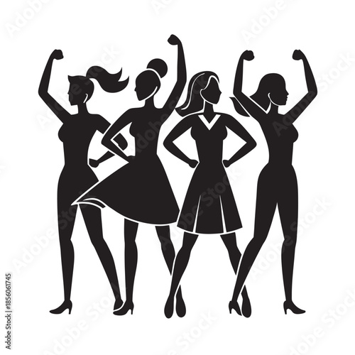 Inspirational Womens Day Girl Power Silhouette