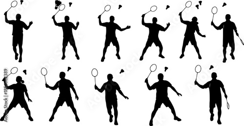 Badminton Shuttlecock Icon Set – Feather Shuttle Sports Symbols