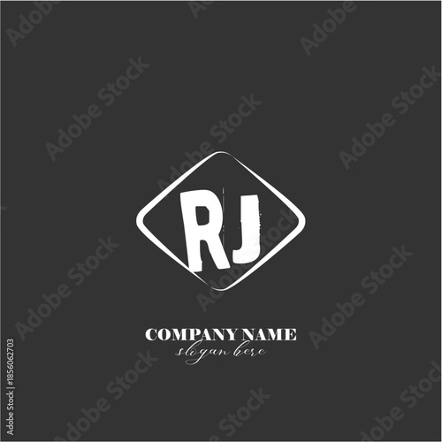 Vector RJ illustration of a logo for a company background abstract