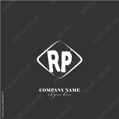Vector RP illustration of a logo for a company background abstract