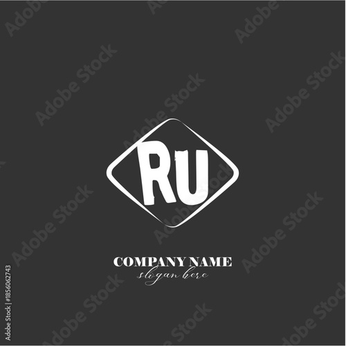 Vector RU illustration of a logo for a company background abstract