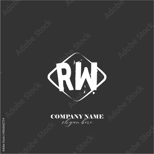 Vector RW illustration of a logo for a company background abstract
