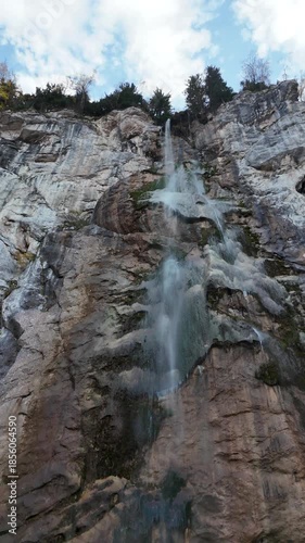 Aerial View of Skakavac Waterfall near Sarajevo, Bosnia and Herzegovina