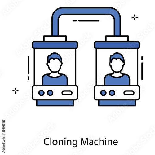 Cloning Machine Vector Icon for Genetic Replication and Biotechnology Laboratory Equipment