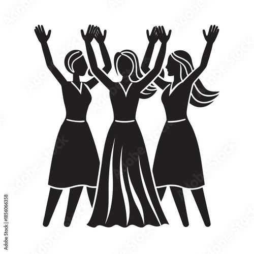 Women Supporting Women Silhouette Concept Design
