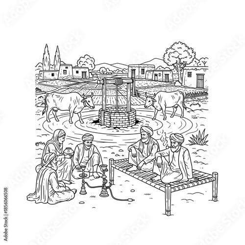 farmers gathering enjoying smoking and gossip  