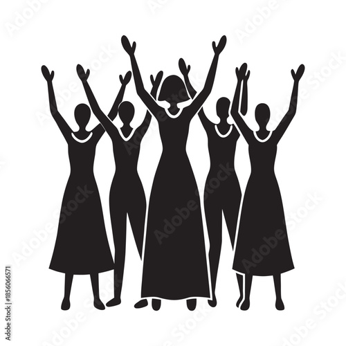 Womens Day Celebration Female Unity Silhouette Illustration