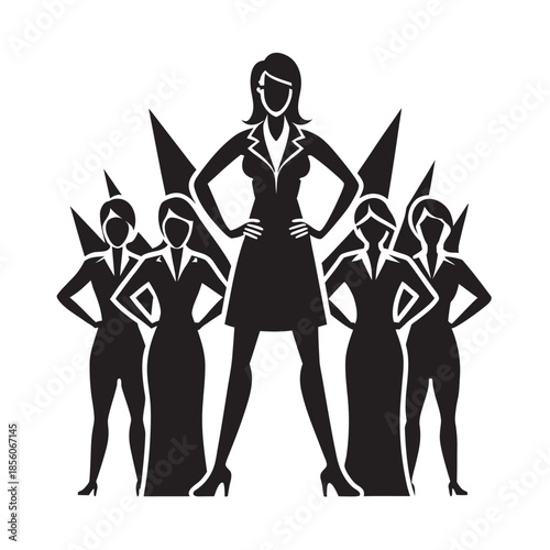Womens Day Female Leadership Silhouette Illustration
