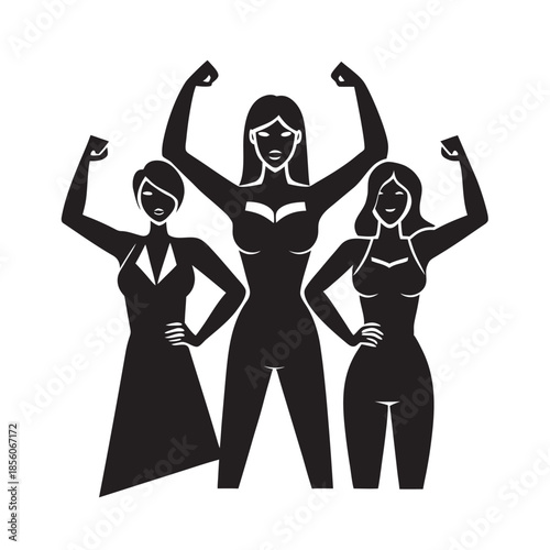 Womens Day Female Power Pose Silhouette Design