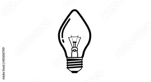 Simple black and white line drawing of a pointed decorative light bulb typical for festive or holiday string lights.