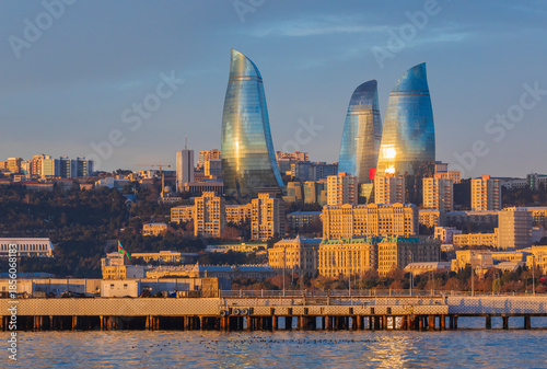 A view of Baku at dawn