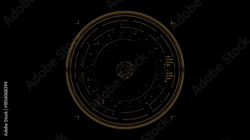 Round hud elements for science fiction design in digital space environment for future projects and applications