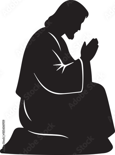 Silhouette of a person in prayer