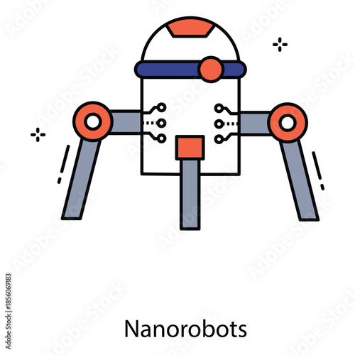 Nanorobots Illustration Depicting Futuristic Microscopic Robots for Healthcare and Scientific Innovation