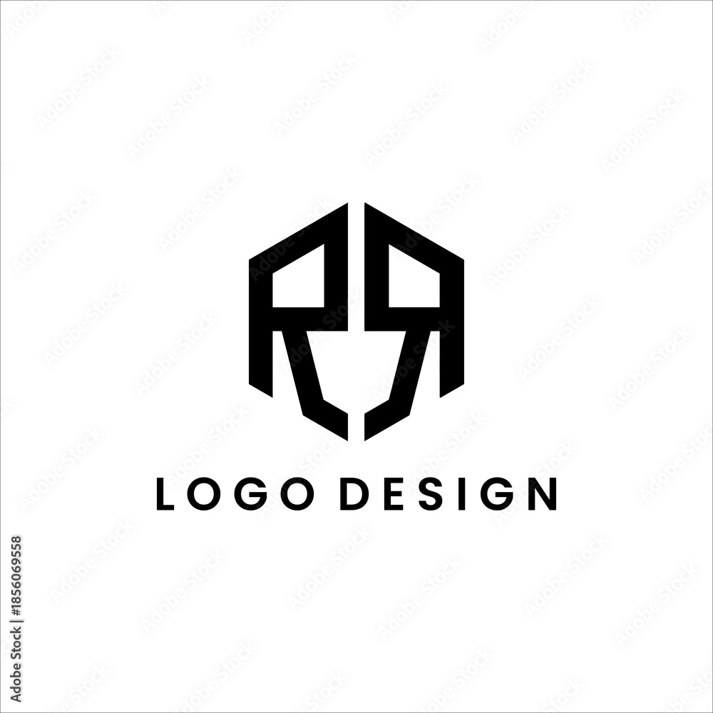 Fototapeta premium Initial RR Logo Design logo vector icon modern abstract monogram letter shield corporate brand identity minimal business symbol