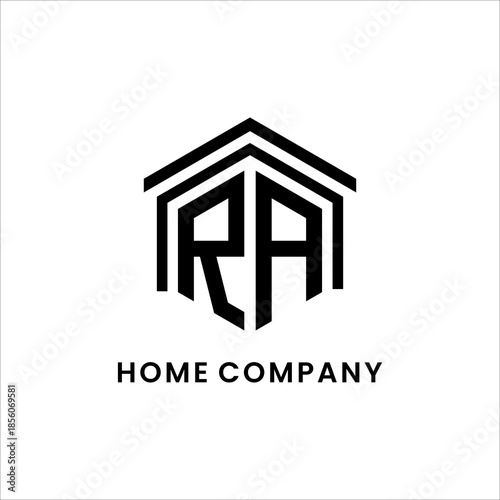 Home Company logo Initial RA vector icon modern house letter real estate property construction brand identity design