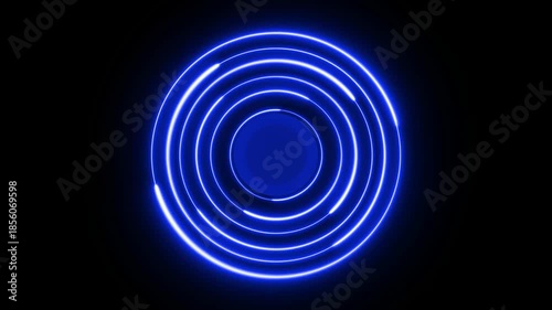 neon light round cercle animation video 4k stock video 