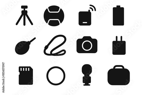 Case battery pack card icons camera transmitter cap attachment lens nano icon