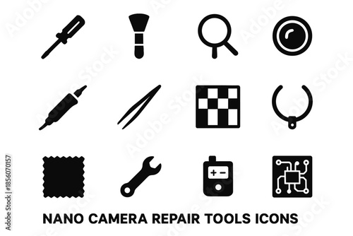 Card nano screwdriver icon camera vector cleaning micro battery tiny small cloth