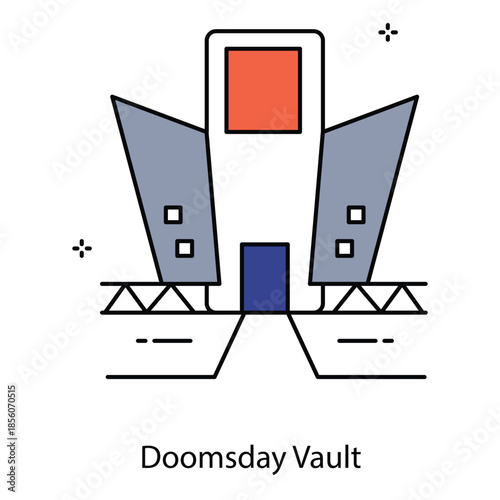 Doomsday Vault Graphic Depicting Secure Preservation Facility For Critical Long-Term Survival Supplies
