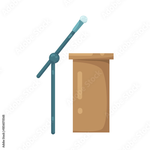 Illustration of Podium with Microphone  