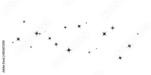 Black starburst vector set with spiky rays and abstract flares. Retro sunburst overlay elements on transparent background 