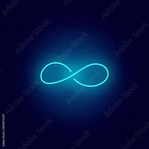 Infinity sign neon vector illustration