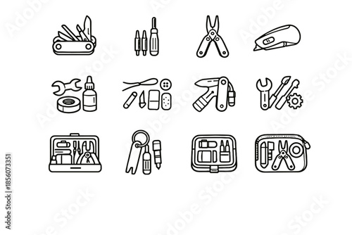 Small tool emer screwdriver tools vector fix icon kit maintenance basic urban
