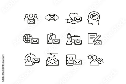 Email mindful icons message vector audience focus empathy icon respect social sensitivity