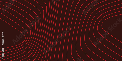 dark red background with wavy, red grid lines. The background is smooth and calming, with a red color theme. modern wavy line pattern background. red background vector.