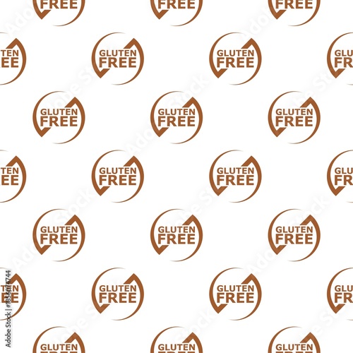 Gluten Free sign seamless pattern isolated on white background
