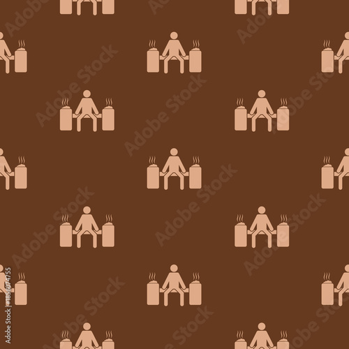 Sauna seamless pattern isolated on color background