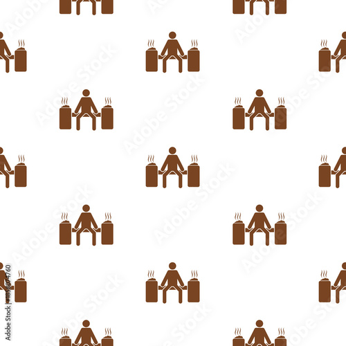 Sauna seamless pattern isolated on white background