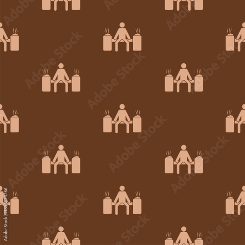Sauna seamless pattern isolated on color background