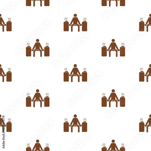 Sauna seamless pattern isolated on white background