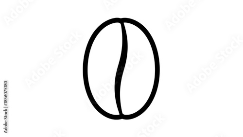 Simple black coffee bean icon on white background