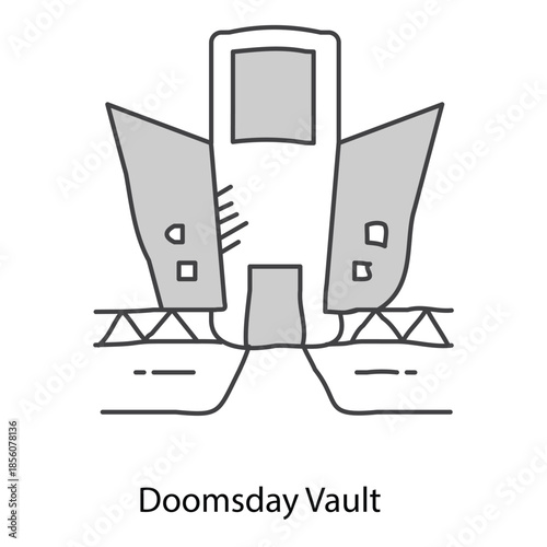 Doomsday Vault Illustration Representing Secure Facility For Preserving Critical Resources During Disasters