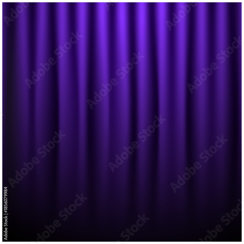 Elegant Dark Purple Stage Curtain Background | Dramatic Theater Drapery with Vertical Folds