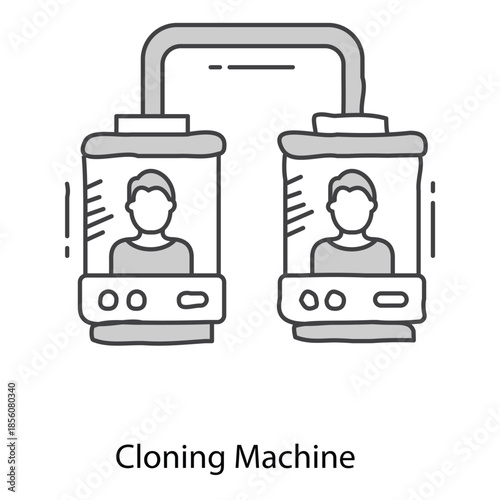 Cloning Machine Icon Representing Innovative Genetic Engineering Equipment for Biotechnology Laboratories