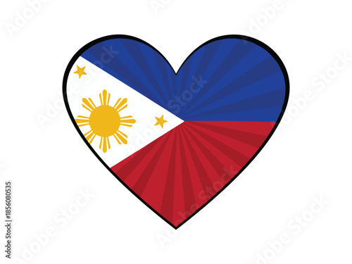 Free Download Heartshaped Philippine flag design with vibrant colors - GFXLoad